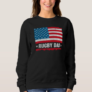 Rugby Dad America Us Flag Patriot Vintage Trui