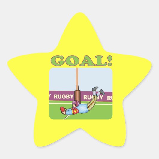 Rugby Doel 2 Ster Sticker (Voorkant)