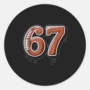 Rugby Drip Nummer 67 Speler Of 67e Verjaardag Zes Ronde Sticker