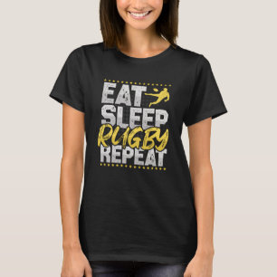 Rugby Eat Sleep Herhaal Football Hobby Rugby T-shirt