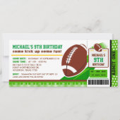 Rugby Football Pass Anniversaire Invitation (Devant)