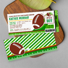 Rugby Football Ticket Pass Baby shower Kaart