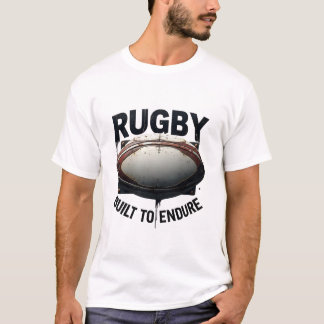 Rugby – Gebouwd om te volharden Industriële metaal T-shirt