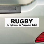 RUGBY geen kussens, geen helmen, alleen maar balle Bumpersticker (Op auto)