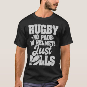 Rugby Geen Pads Geen Helmen Alleen Ballen Rugby Sp T-shirt