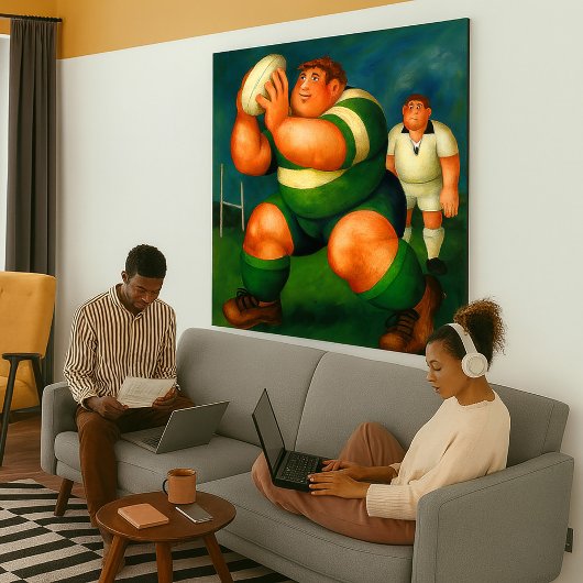 Rugby - Grande Impression sur Toile Encadrée