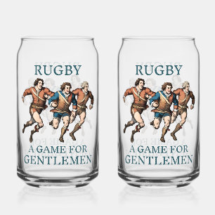 Rugby heren gedrukt 16oz blikbril blikvorm glas