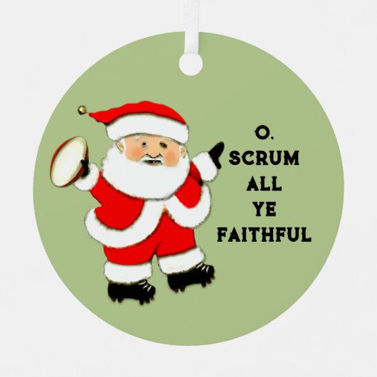 Rugby Holiday Gift Metalen Ornament (Voorkant)