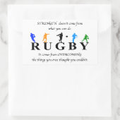 Rugby Inspirerend Quote Rechthoekige Sticker (Tas)