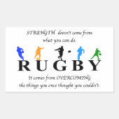 Rugby Inspirerend Quote Rechthoekige Sticker (Voorkant)