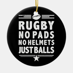 Rugby is gewoon grappig, geen kussens, geen helmen keramisch ornament