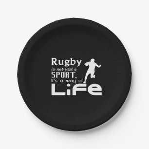 rugby is niet alleen een sport maar ook een manier papieren bordje
