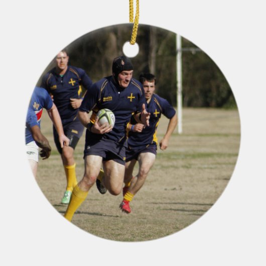 Rugby Keramisch Ornament (Voorkant)