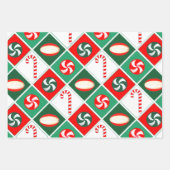 Rugby kerstcadeau inpakpapier vel (Voorkant 2)