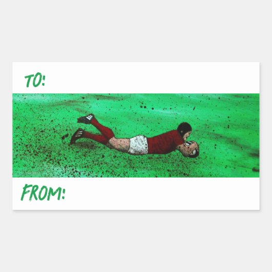 Rugby kunst cadeau stickers (Voorkant)