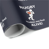 Rugby laat me levendig rugby voelen cadeaupapier (Rol Hoek)