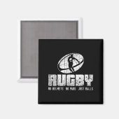 Rugby No Helmet No Pads Just Shirt - Funny Rugby Q Magneet (Voorkant / Achterkant)