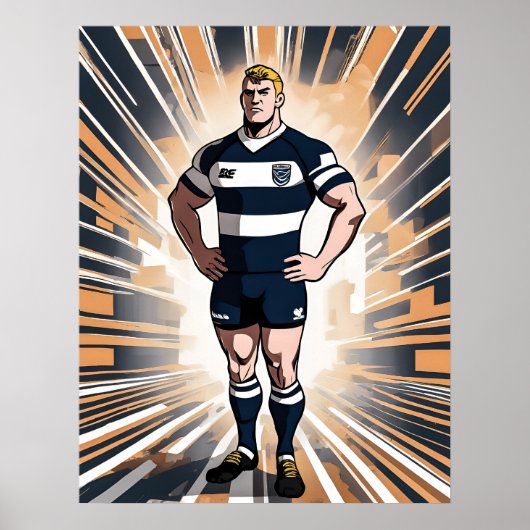 Rugby Player Art Print (Voorkant)
