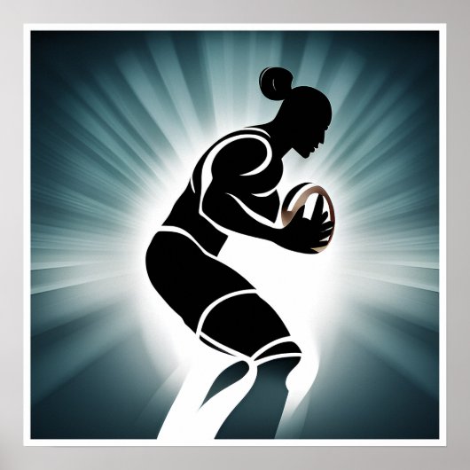 Rugby Player Art Print (Voorkant)