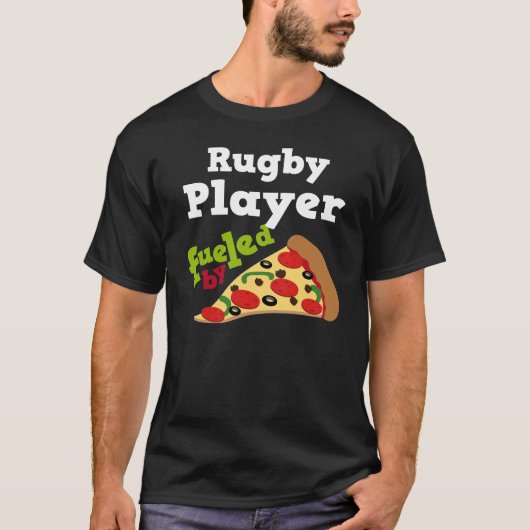 Rugby Player (Funny) Pizza T Shirt (Voorkant)