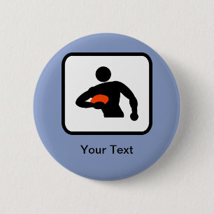 Rugby Player-Logo Ronde Button 5,7 Cm