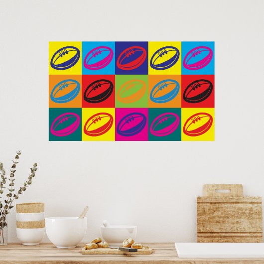 Rugby Pop Art Poster (Keuken)