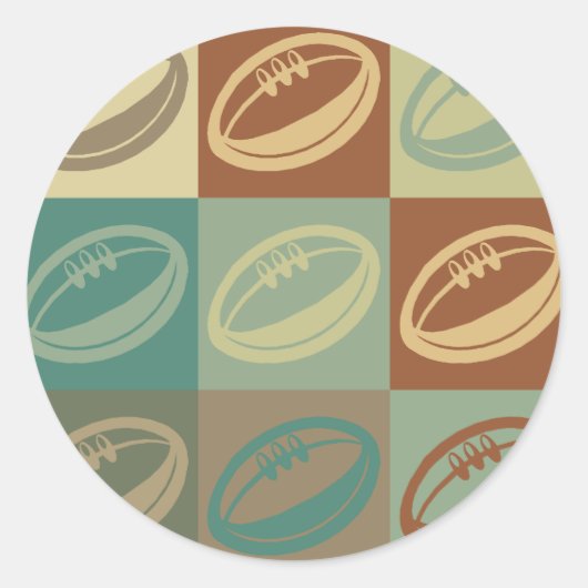 Rugby Pop Art Ronde Sticker (Voorkant)