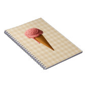 Rugby school spiraal notebook roze en beige notitieboek (Rechterzijde)
