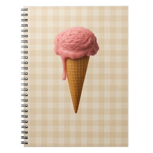 Rugby school spiraal notebook roze en beige notitieboek (Voorkant)