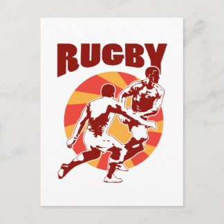 Rugby-speler die retro-stijl aanpakt briefkaart