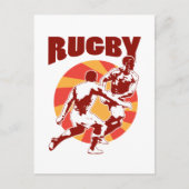 Rugby-speler die retro-stijl aanpakt briefkaart (Voorkant)