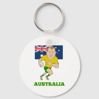 Rugby-speler met ball Australia flag Sleutelhanger