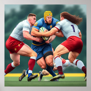 Rugby Spelers Art Print