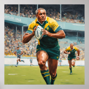 Rugby Spelers Art Print