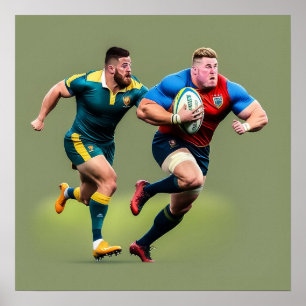 Rugby Spelers Art Print