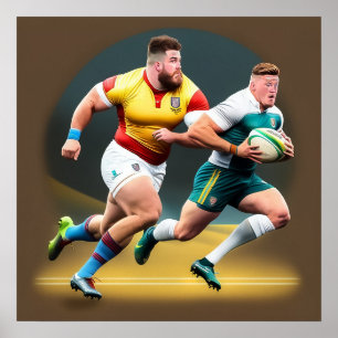 Rugby Spelers Art Print