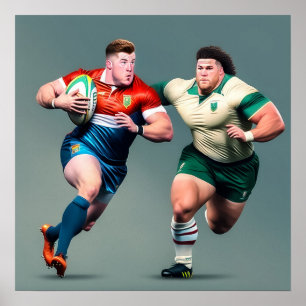 Rugby Spelers Art Print