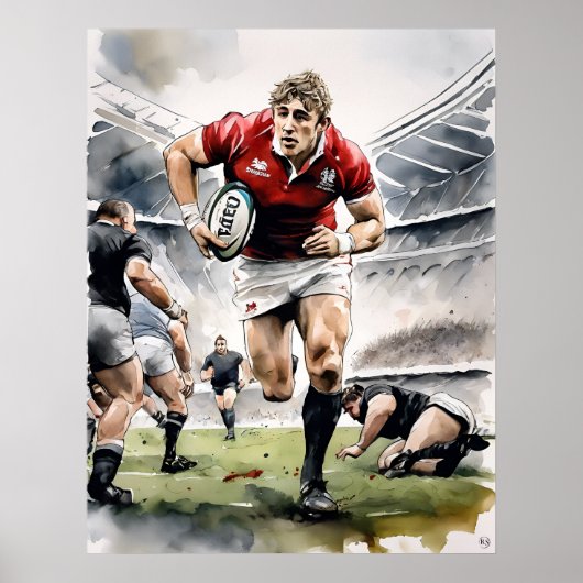 Rugby Spelers Art Print (Voorkant)