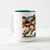 Rugby Spelers Two-Tone Mok (Voorkant links)