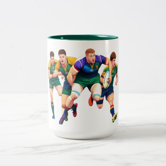 Rugby Spelers Two-Tone Mok (Center)