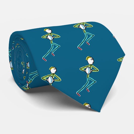 Rugby Stickman Stropdas (Opgerold)
