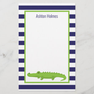 Rugby Stripes Alligator Gepersonaliseerd Briefpapi Briefpapier