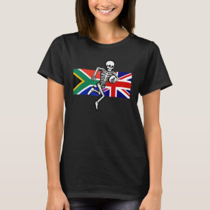 Rugby supporter SA & UK flags & botten T-shirt