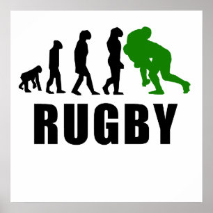 Rugby Tackle Evolution (groen) Poster
