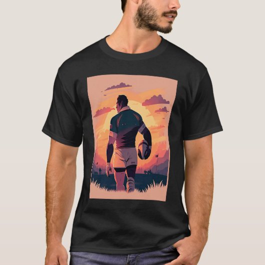 Rugby Team Captain Pop Rugby Player  2 T-shirt (Voorkant)