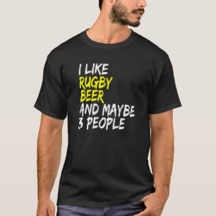 Rugby Team Motief Rugby Trainer Ik hou van Bier &  T-shirt