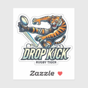 Rugby Tiger Drop Kick Sticker