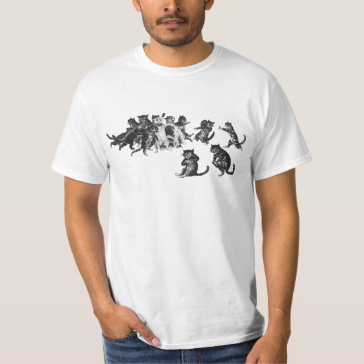 rugby vintage jouant le T-shirt de chats (Devant)
