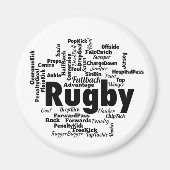 Rugby Word Cloud Magneet (Voorkant)