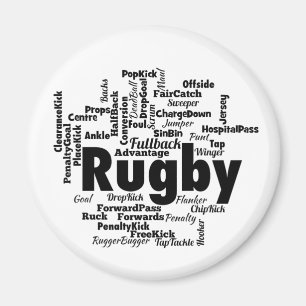 Rugby Word Cloud Magneet
